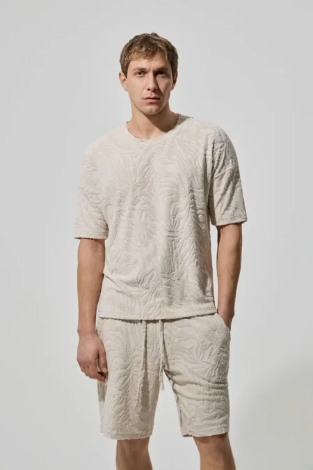 Terrycloth jacquard t-shirt